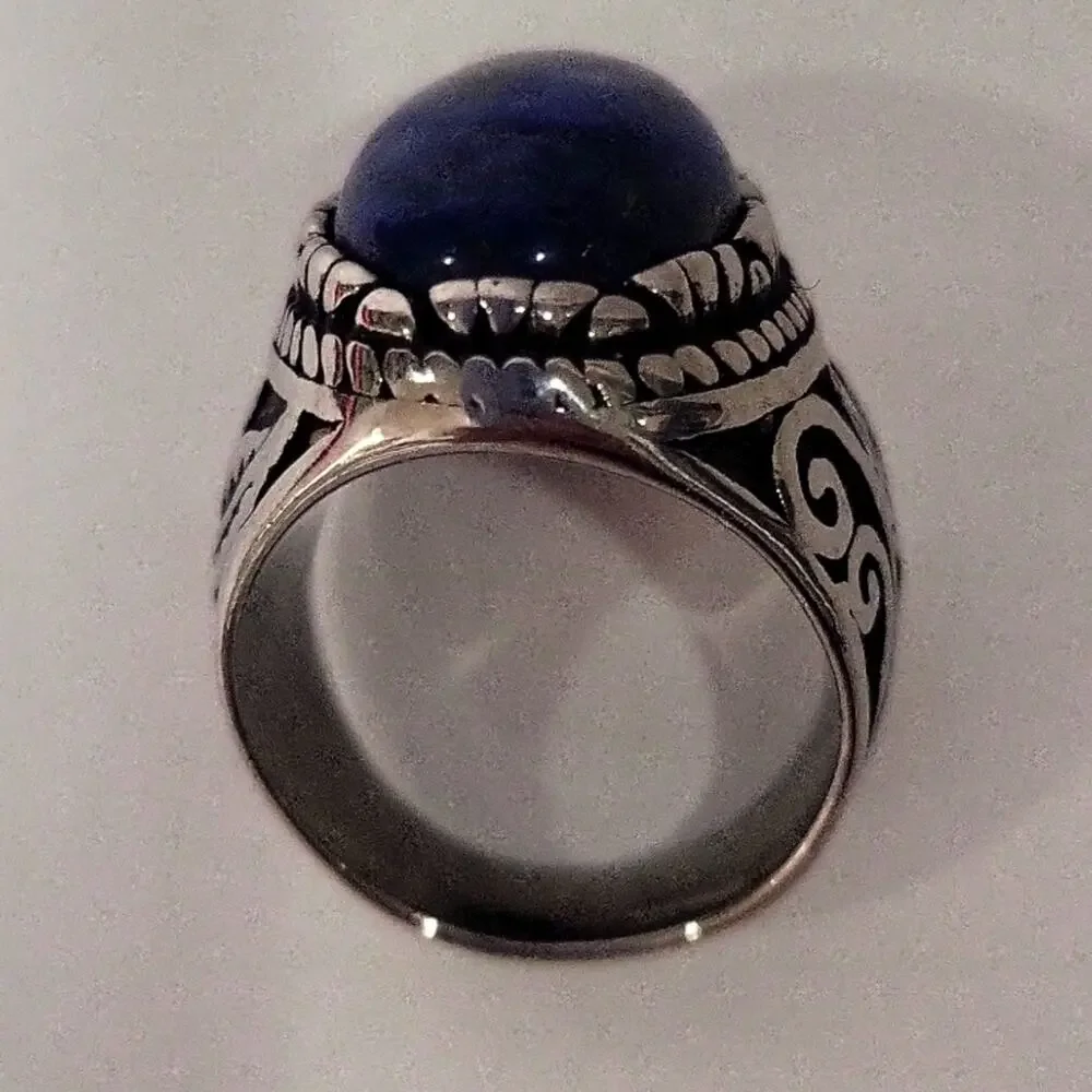 Lapis Lazuli Natural Gemstone Handmade Men's Ring Size 9 NWT